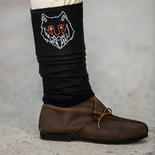 Black wool "Fenrir" Viking Leg Wraps
