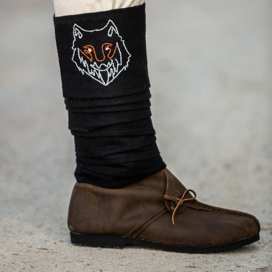 Black wool "Fenrir" Viking Leg Wraps