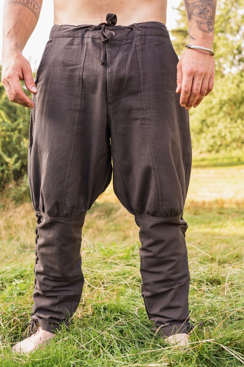 Viking trousers with leg lacing "Magnus" Brown XXXL