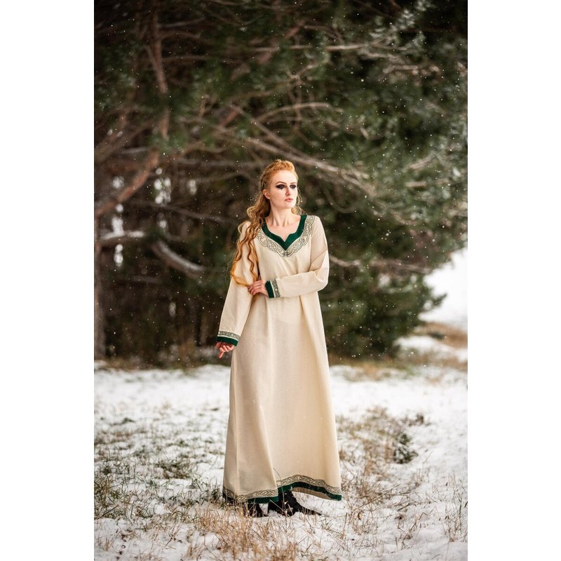 Lagertha Viking Dress — Hand-Embroidered Cotton Gown - Product image 3