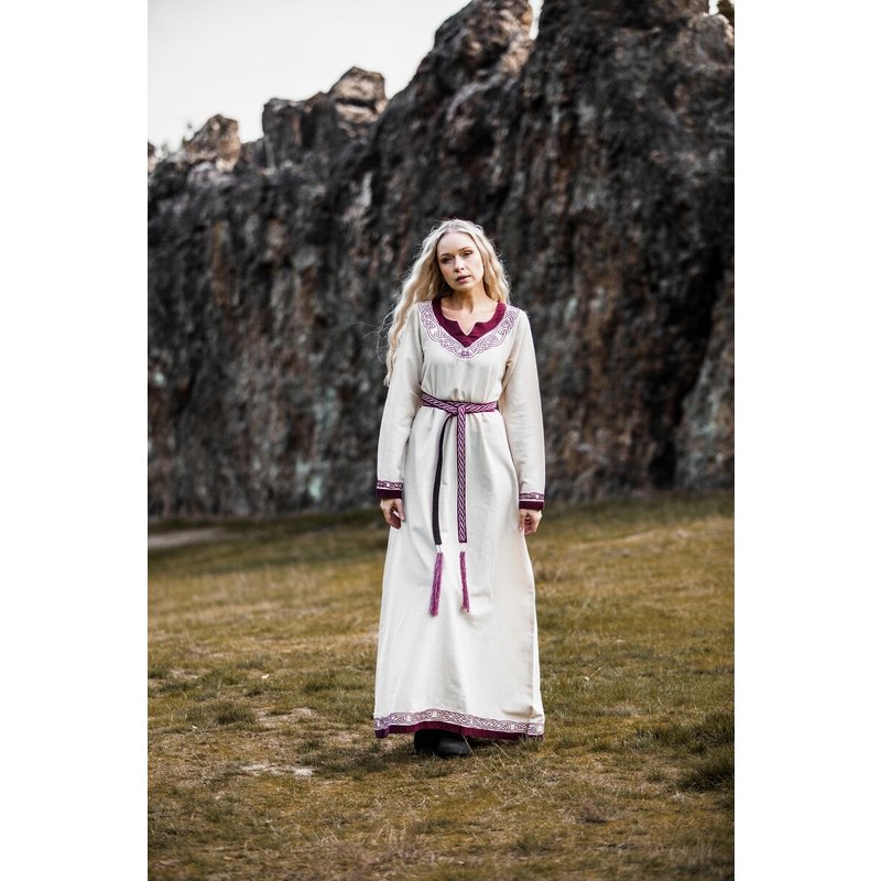 Lagertha Viking Dress — Hand-Embroidered Cotton Gown