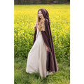Daniel Brown Wool Cloak with Trim and Brooch