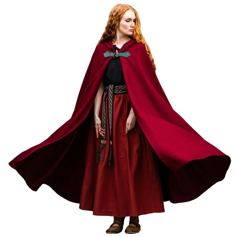 Ilmar Wool Cloak with Hood and Decorative Brooch - Product image 5