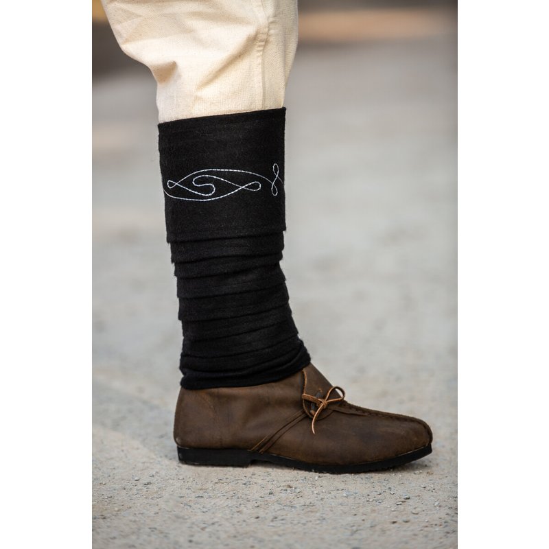 Hannes Embroidered Wool Calf Wraps